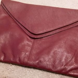 Vintage Red Leather Clutch